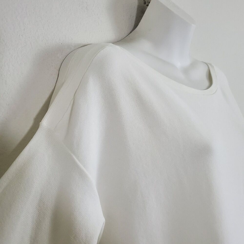 Tommy Hilfiger Women's Sweater Large Ivory Knit Lightweight Basic Minimalist - Picture 5 of 9